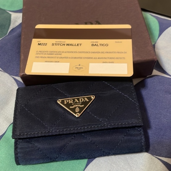 Prada Midnight Blue Nylon Quilted Key Holder - Picture 3 of 11